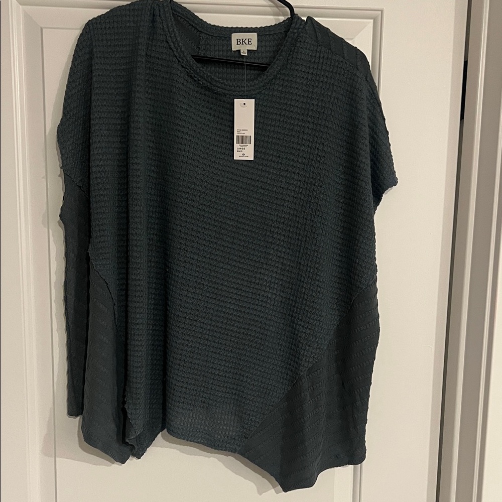 BKE Charcoal Textured Knit Top